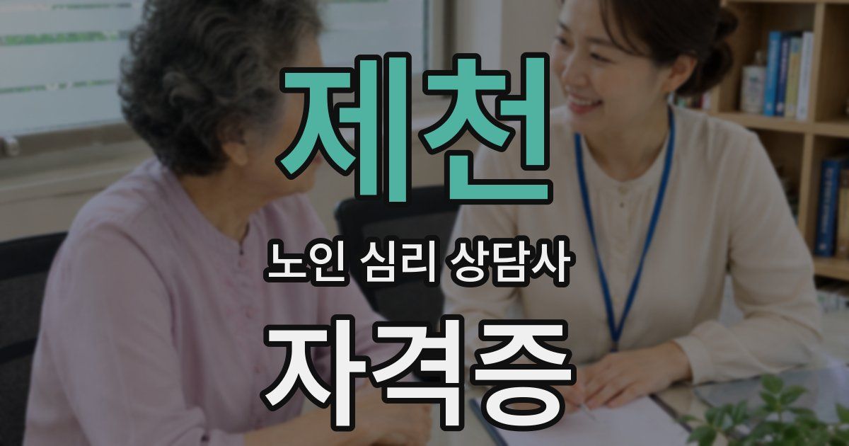 제천 노인 심리 상담사 자격증