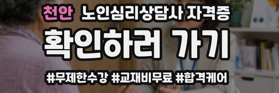 천안 노인 심리 상담사 자격증