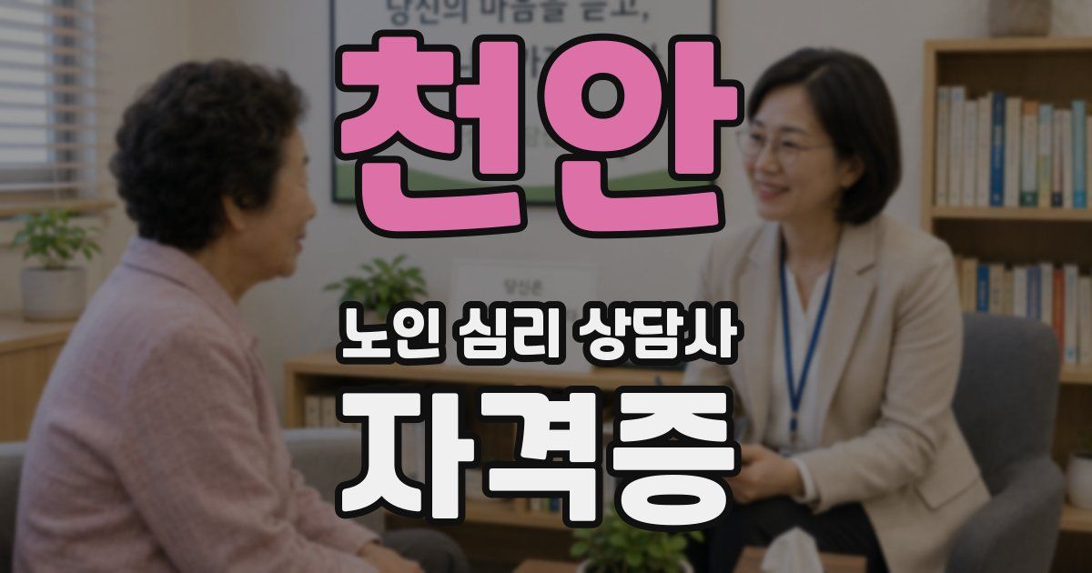 천안 노인 심리 상담사 자격증