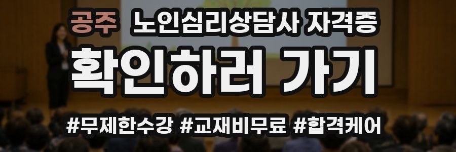 공주 노인 심리 상담사 자격증