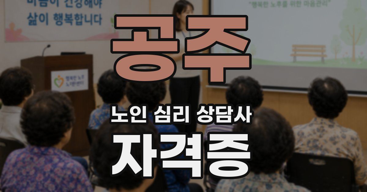 공주 노인 심리 상담사 자격증
