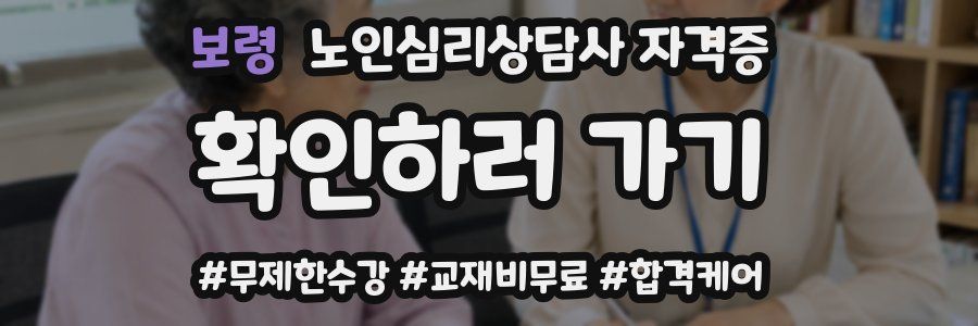 보령 노인 심리 상담사 자격증