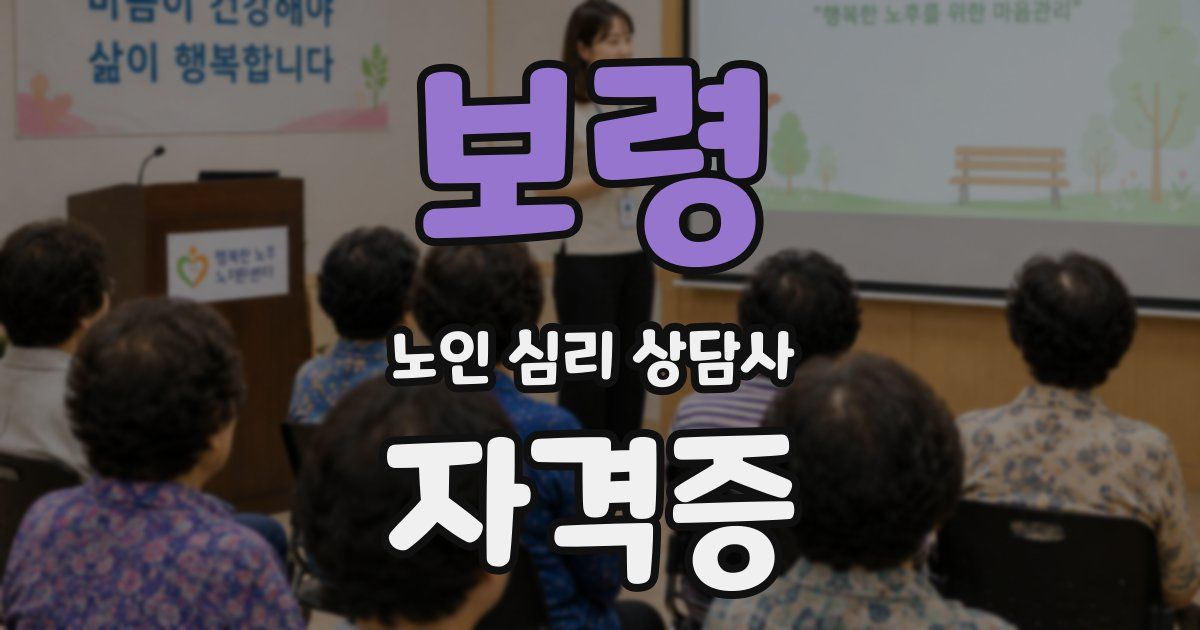 보령 노인 심리 상담사 자격증