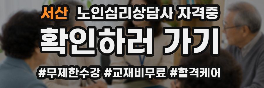 서산 노인 심리 상담사 자격증