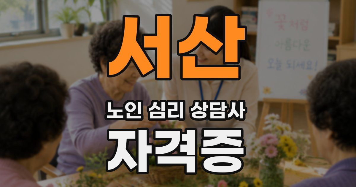 서산 노인 심리 상담사 자격증