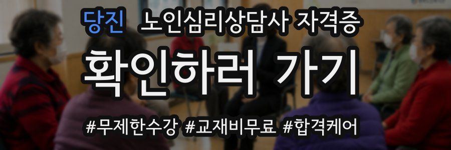 당진 노인 심리 상담사 자격증
