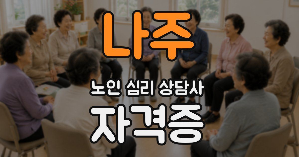 나주 노인 심리 상담사 자격증