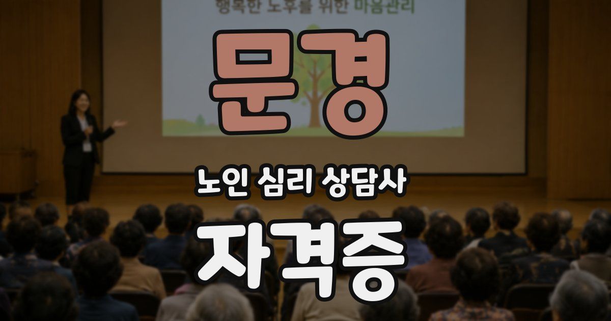 문경 노인 심리 상담사 자격증