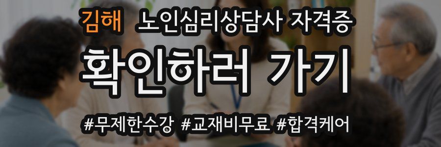 김해 노인 심리 상담사 자격증