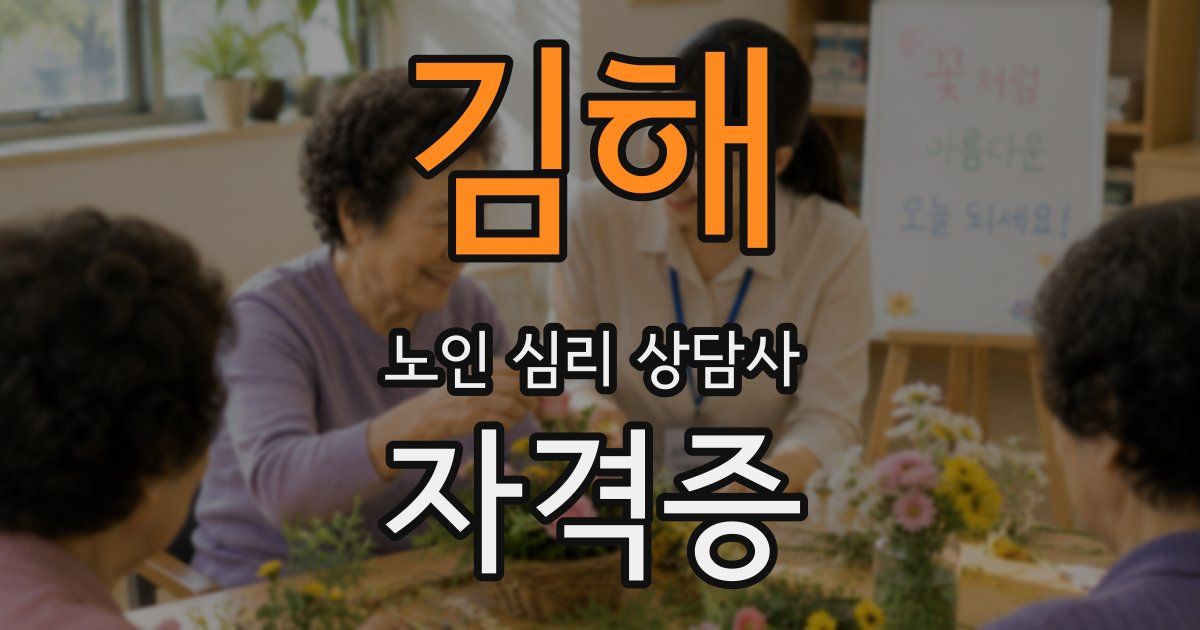 김해 노인 심리 상담사 자격증