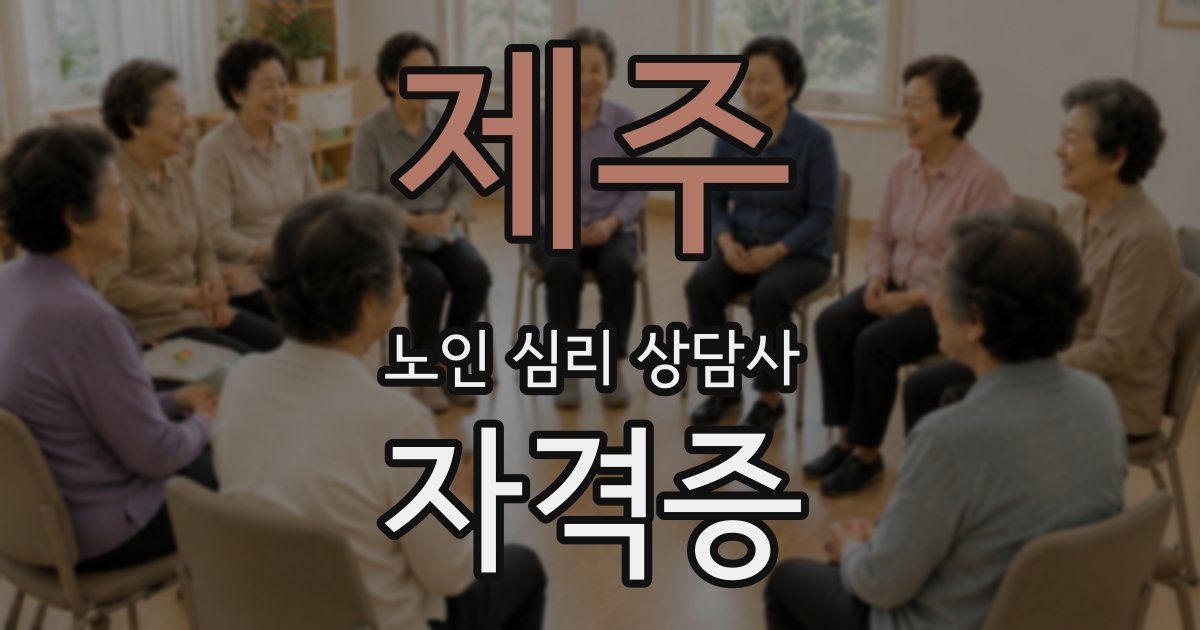 제주 노인 심리 상담사 자격증