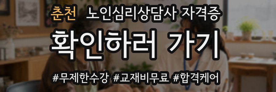 춘천 노인 심리 상담사 자격증
