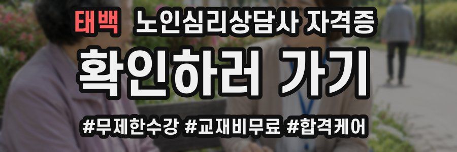 태백 노인 심리 상담사 자격증