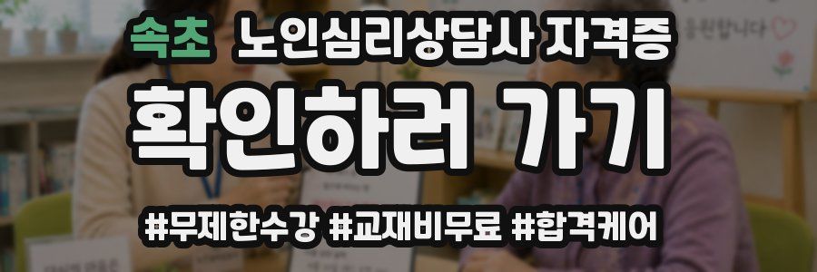 속초 노인 심리 상담사 자격증