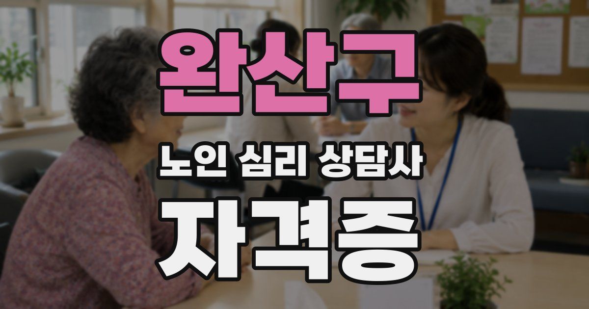 완산구 노인 심리 상담사 자격증