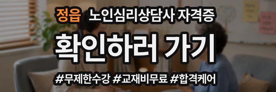 정읍 노인 심리 상담사 자격증