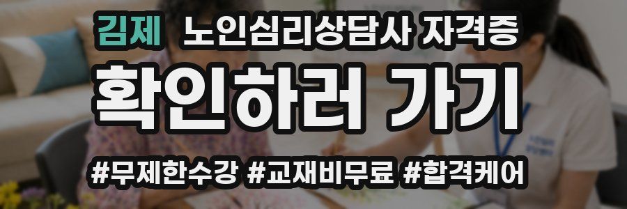 김제 노인 심리 상담사 자격증
