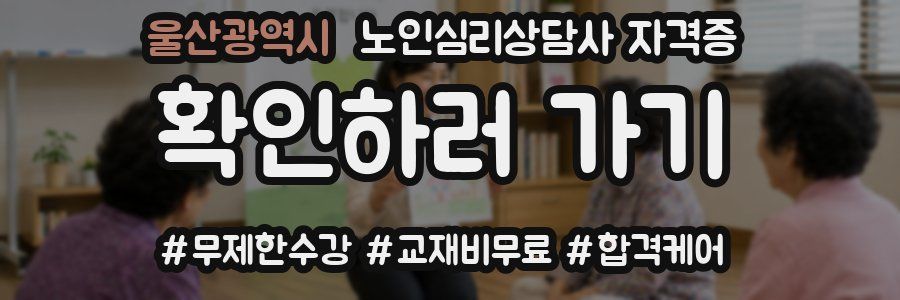 울산광역시 노인 심리 상담사 자격증