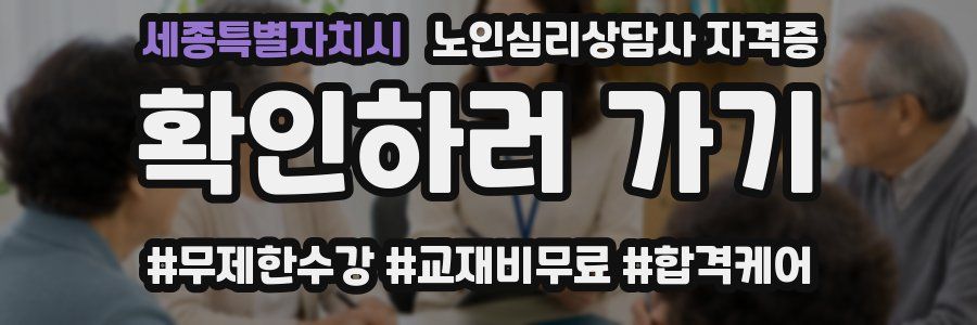 세종특별자치시 노인 심리 상담사 자격증