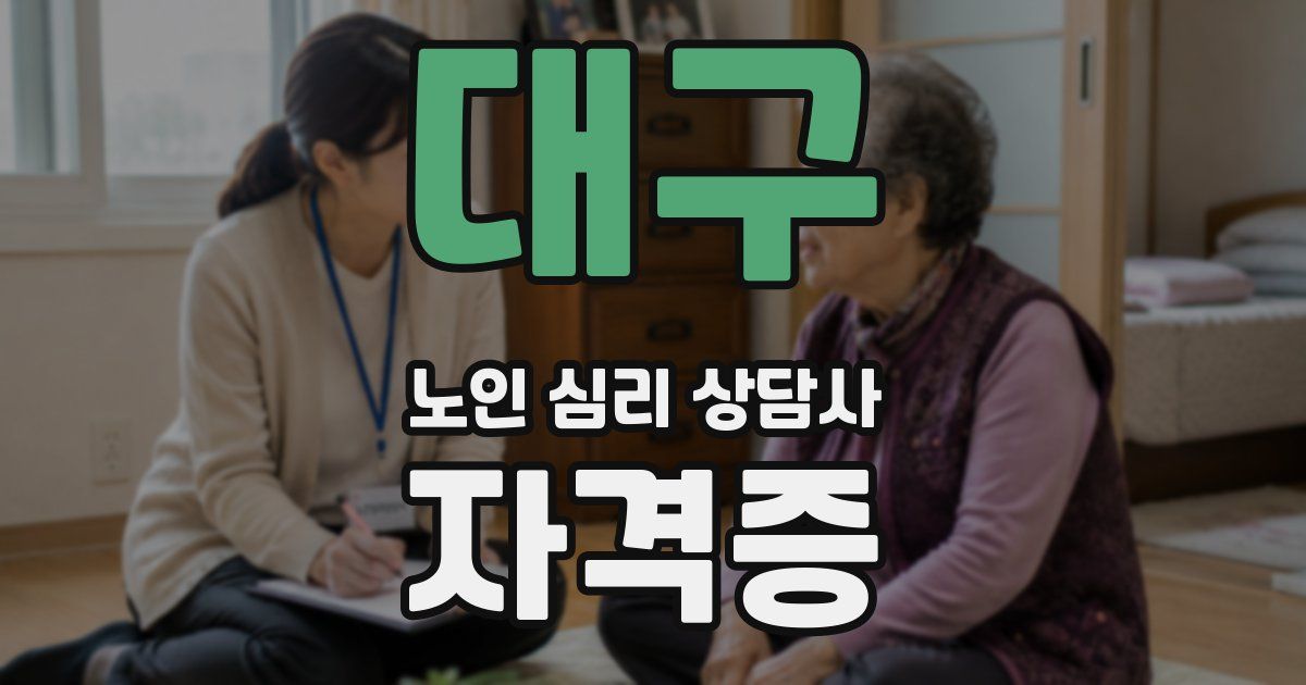 대구 노인 심리 상담사 자격증