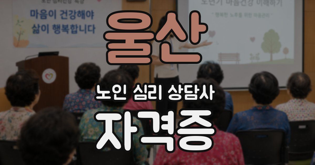 울산 노인 심리 상담사 자격증