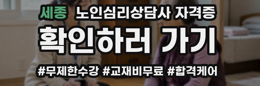 세종 노인 심리 상담사 자격증
