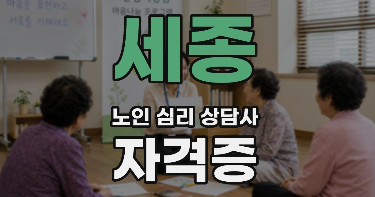 세종 노인 심리 상담사 자격증