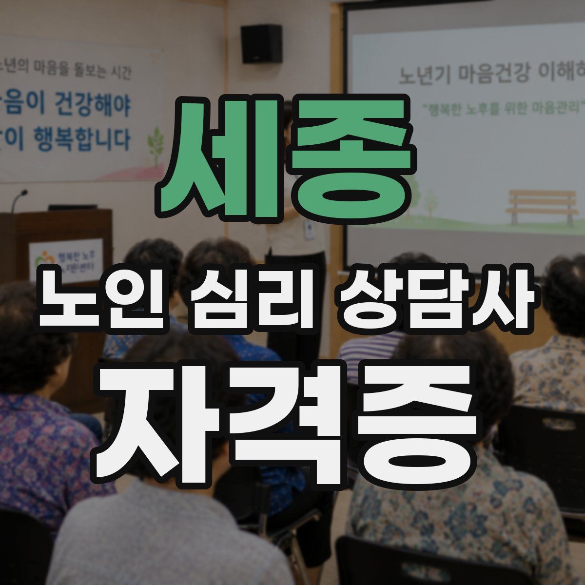 세종 노인 심리 상담사 자격증