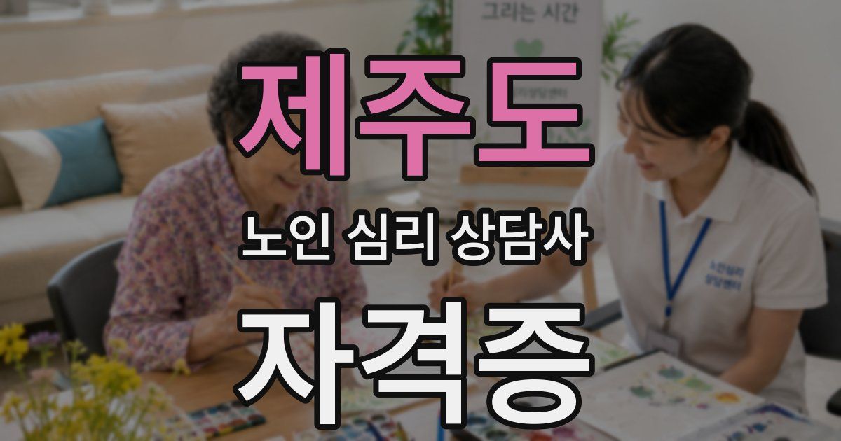 제주도 노인 심리 상담사 자격증