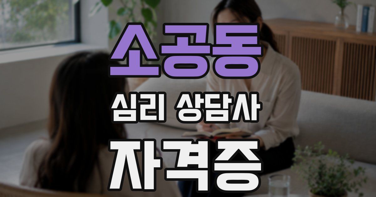 소공동 심리 상담사 자격증