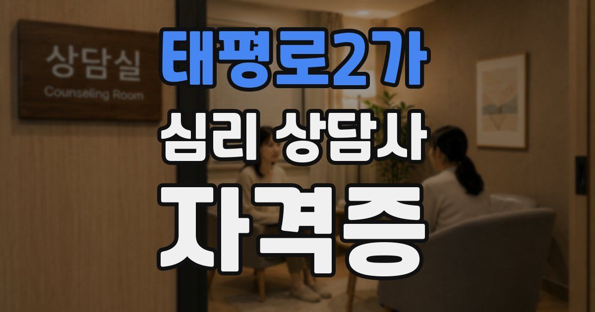 태평로2가 심리 상담사 자격증