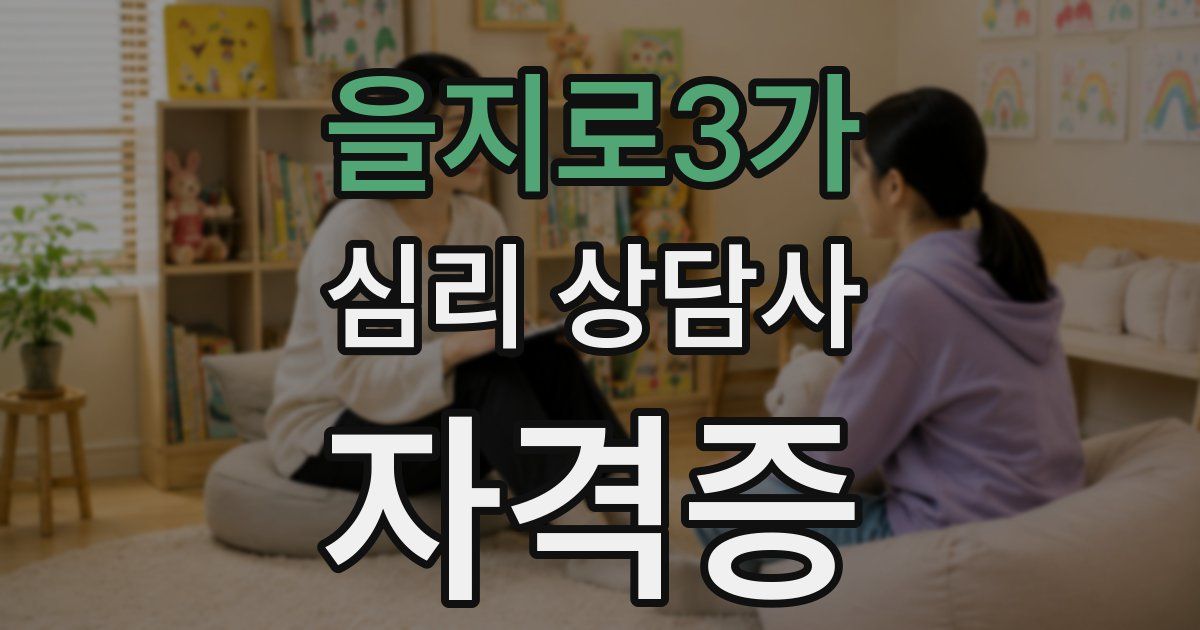 을지로3가 심리 상담사 자격증