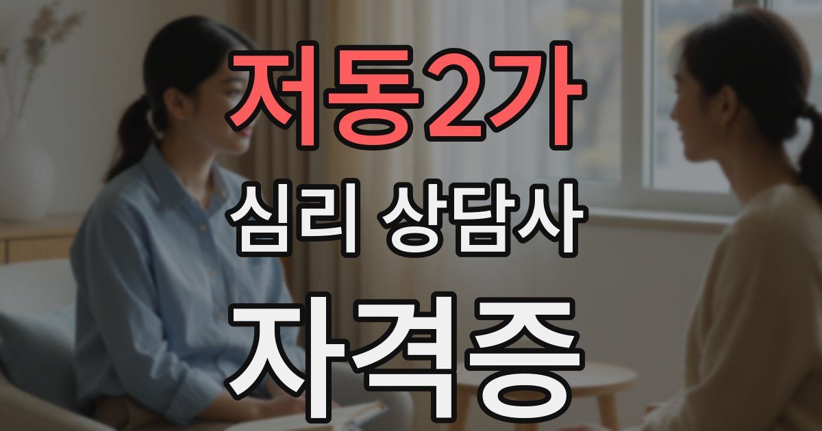 저동2가 심리 상담사 자격증