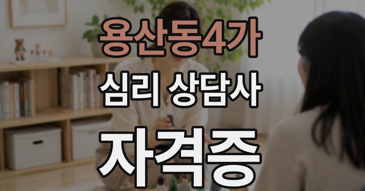 용산동4가 심리 상담사 자격증