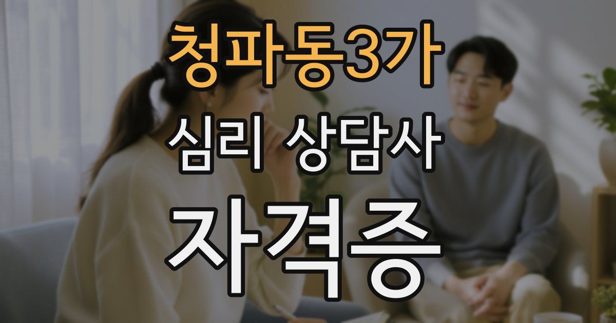 청파동3가 심리 상담사 자격증