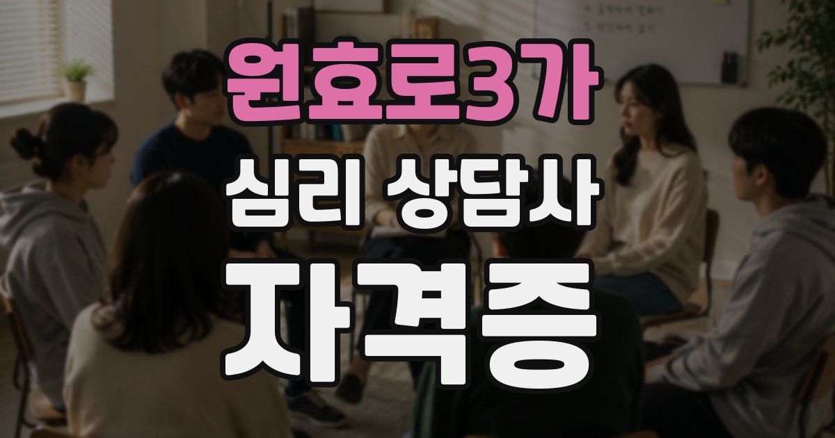 원효로3가 심리 상담사 자격증