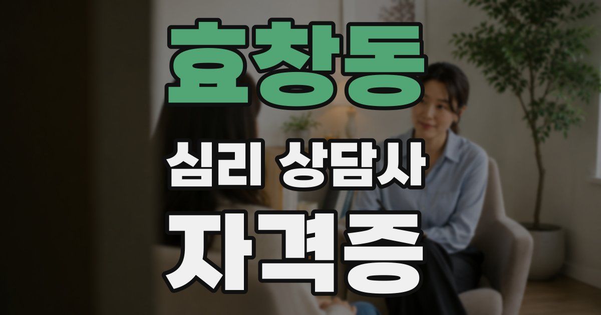효창동 심리 상담사 자격증