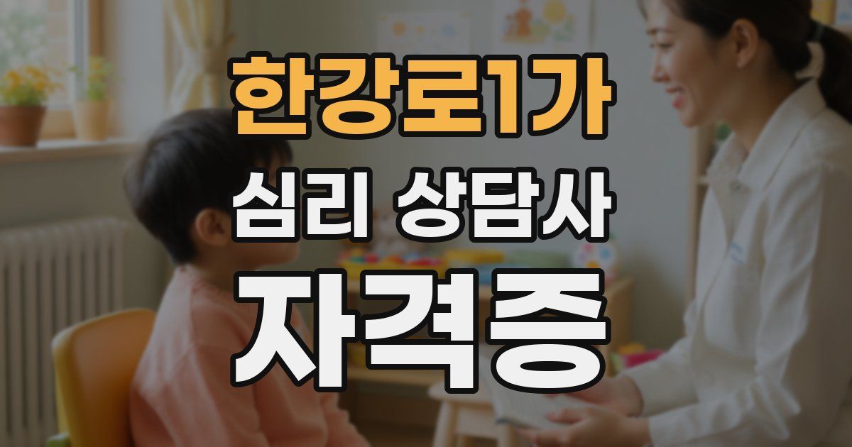 한강로1가 심리 상담사 자격증