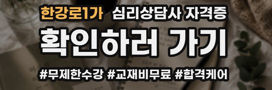 한강로1가 심리 상담사 자격증