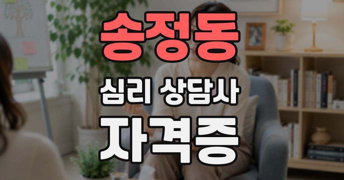 송정동 심리 상담사 자격증