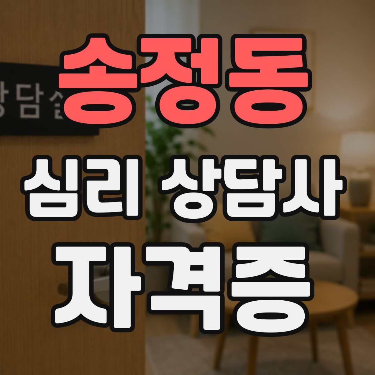 송정동 심리 상담사 자격증