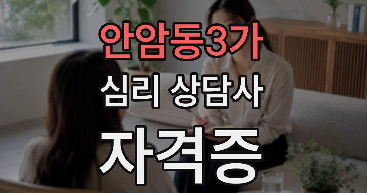 안암동3가 심리 상담사 자격증