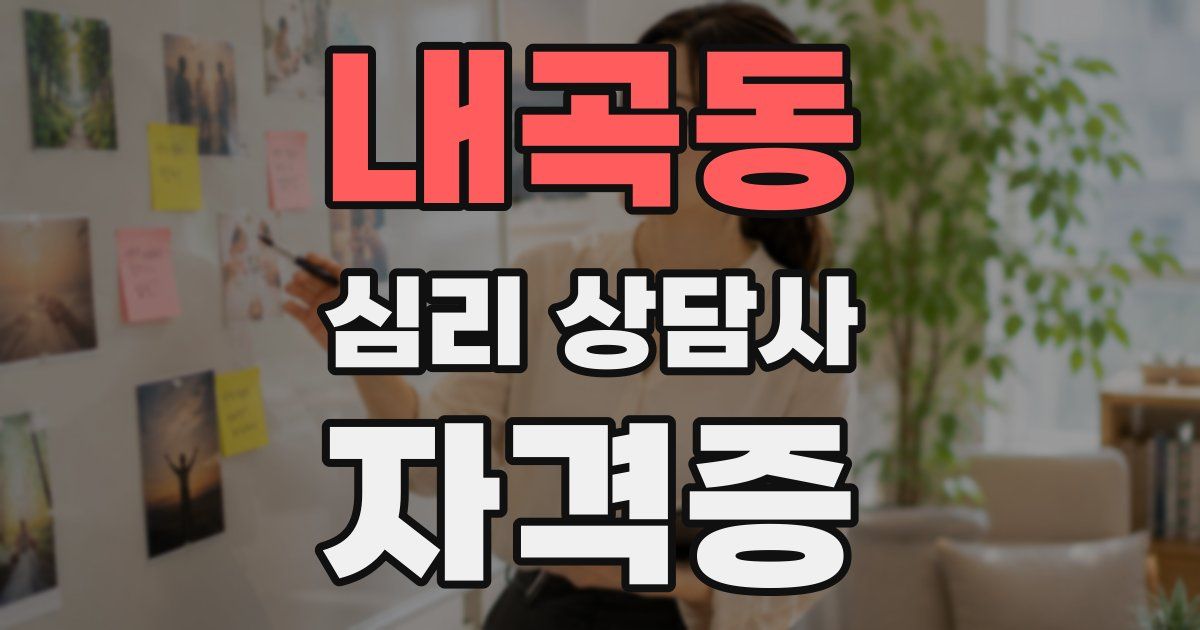 내곡동 심리 상담사 자격증