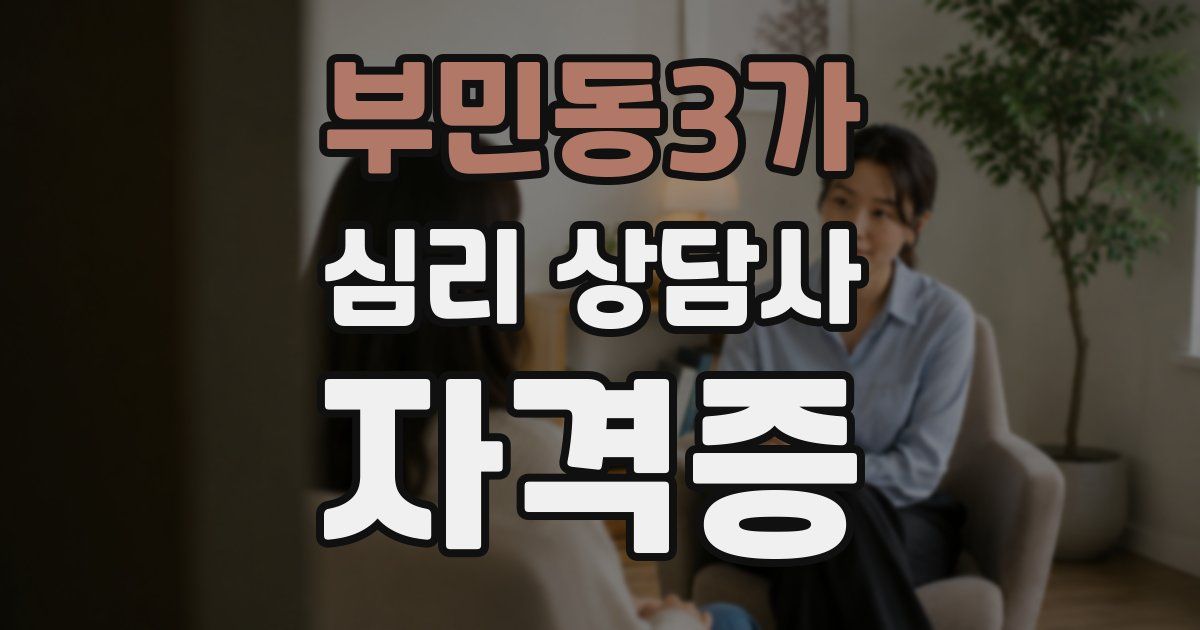 부민동3가 심리 상담사 자격증