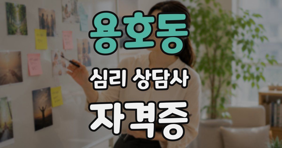 용호동 심리 상담사 자격증