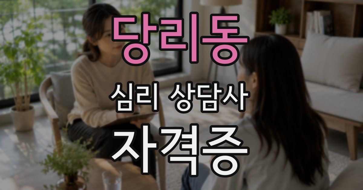 당리동 심리 상담사 자격증
