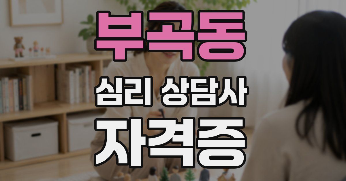 부곡동 심리 상담사 자격증