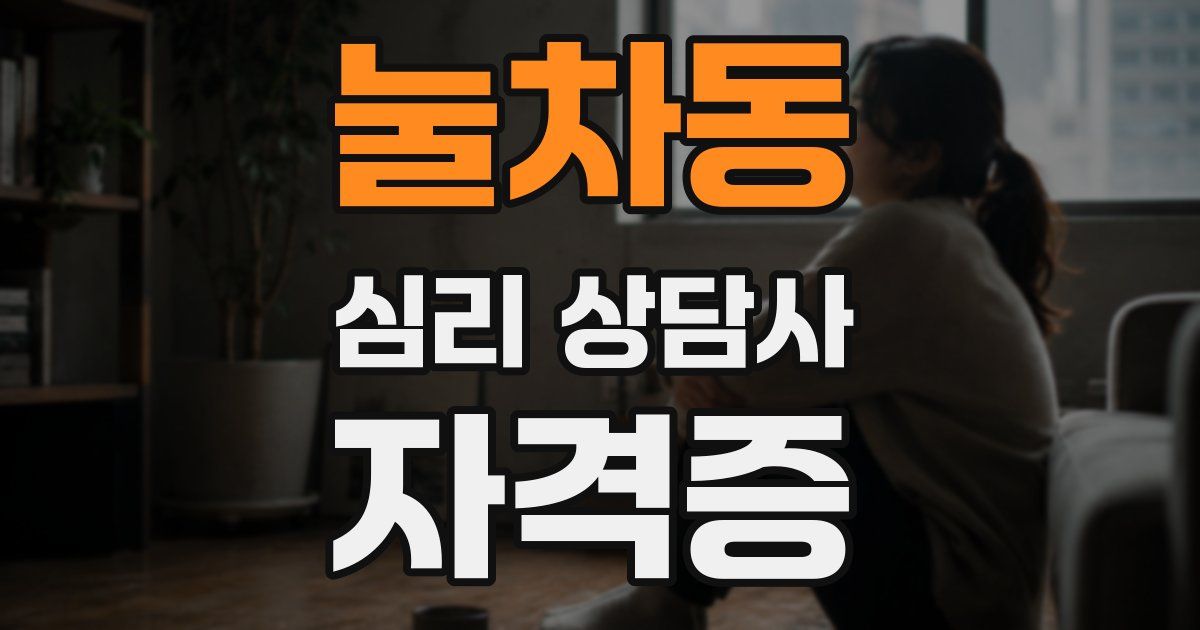 눌차동 심리 상담사 자격증