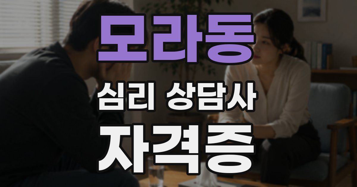 모라동 심리 상담사 자격증