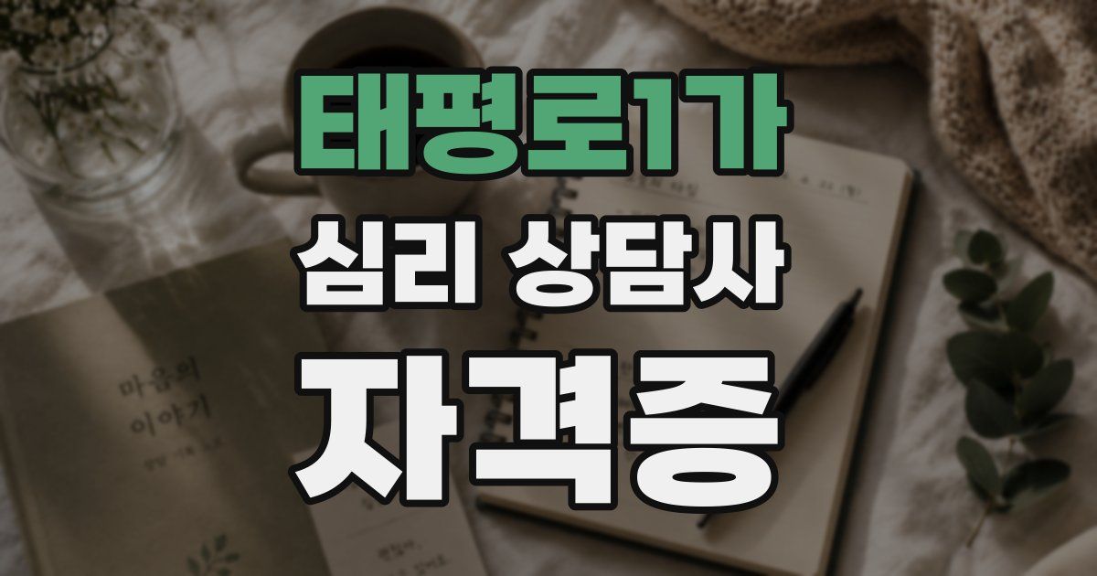 태평로1가 심리 상담사 자격증